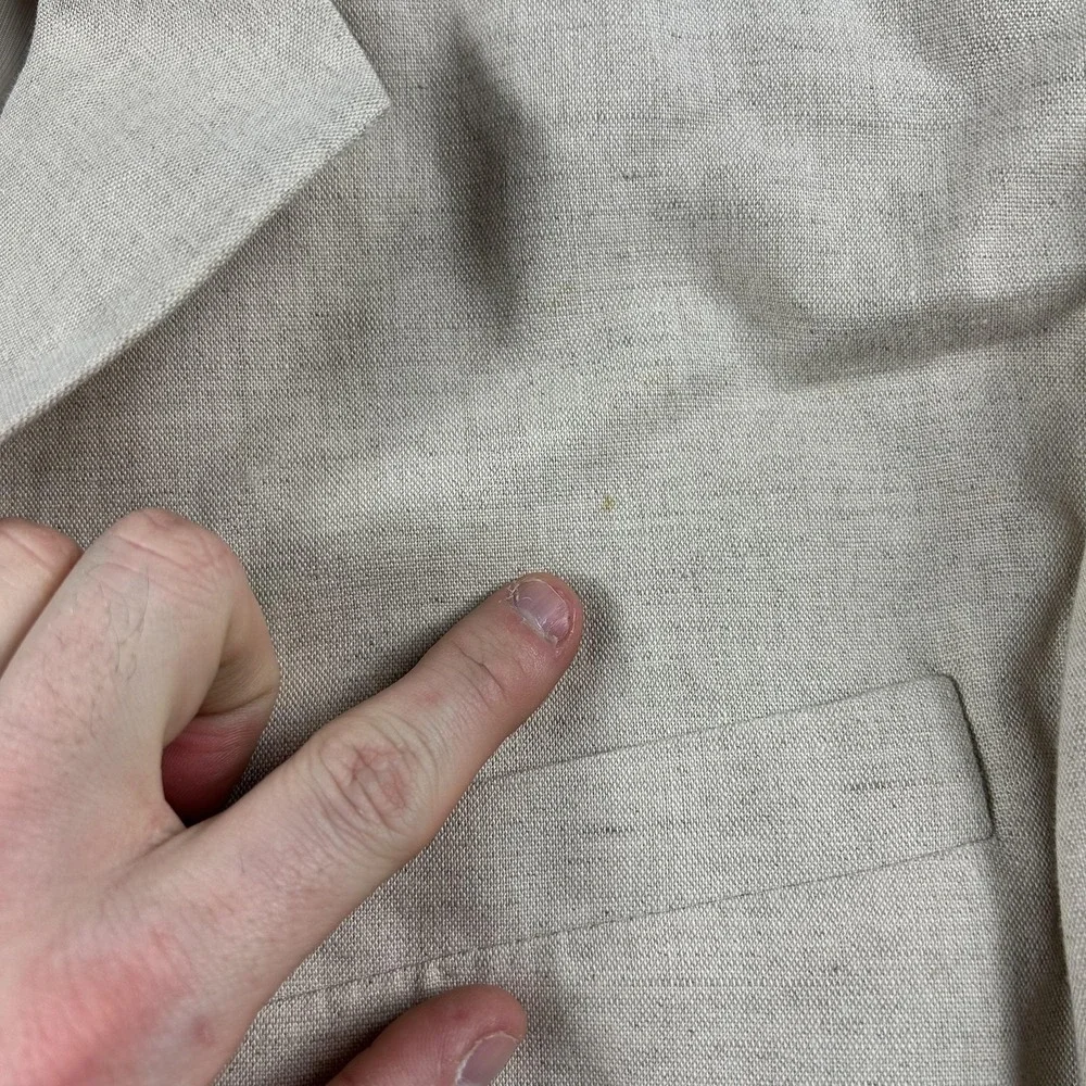 Banana Republic Blazer Mens 42R Beige Linen Cotton 3 Button‎ Sport Coat Summer